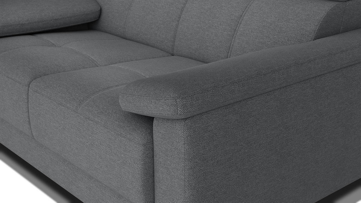 SOFA TAUNUS 2-Sitzer, dunkelgrau - Dunkelgrau/Schwarz, Holzwerkstoff/Textil (141/80/102cm) - Courtois Laville