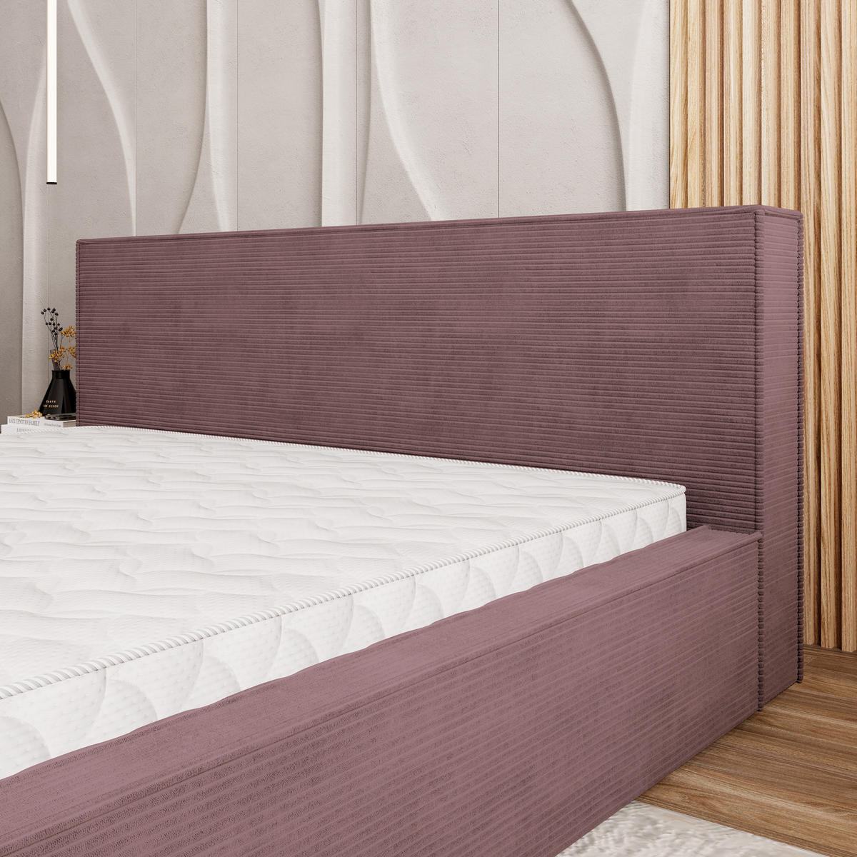 POLSTERBETT CELORA 180x200 cm mit Bettkästen - Lila - Lila, Holz (180/200cm) - MASSENO