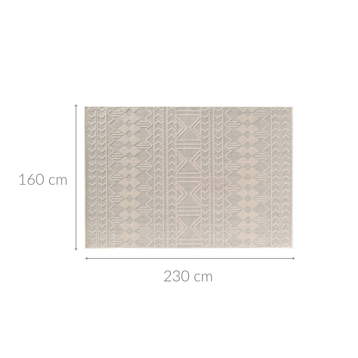 BODENMATTE Geprägtes Muster - Beige, Kunststoff (160/230cm) - Douceur d´intérieur