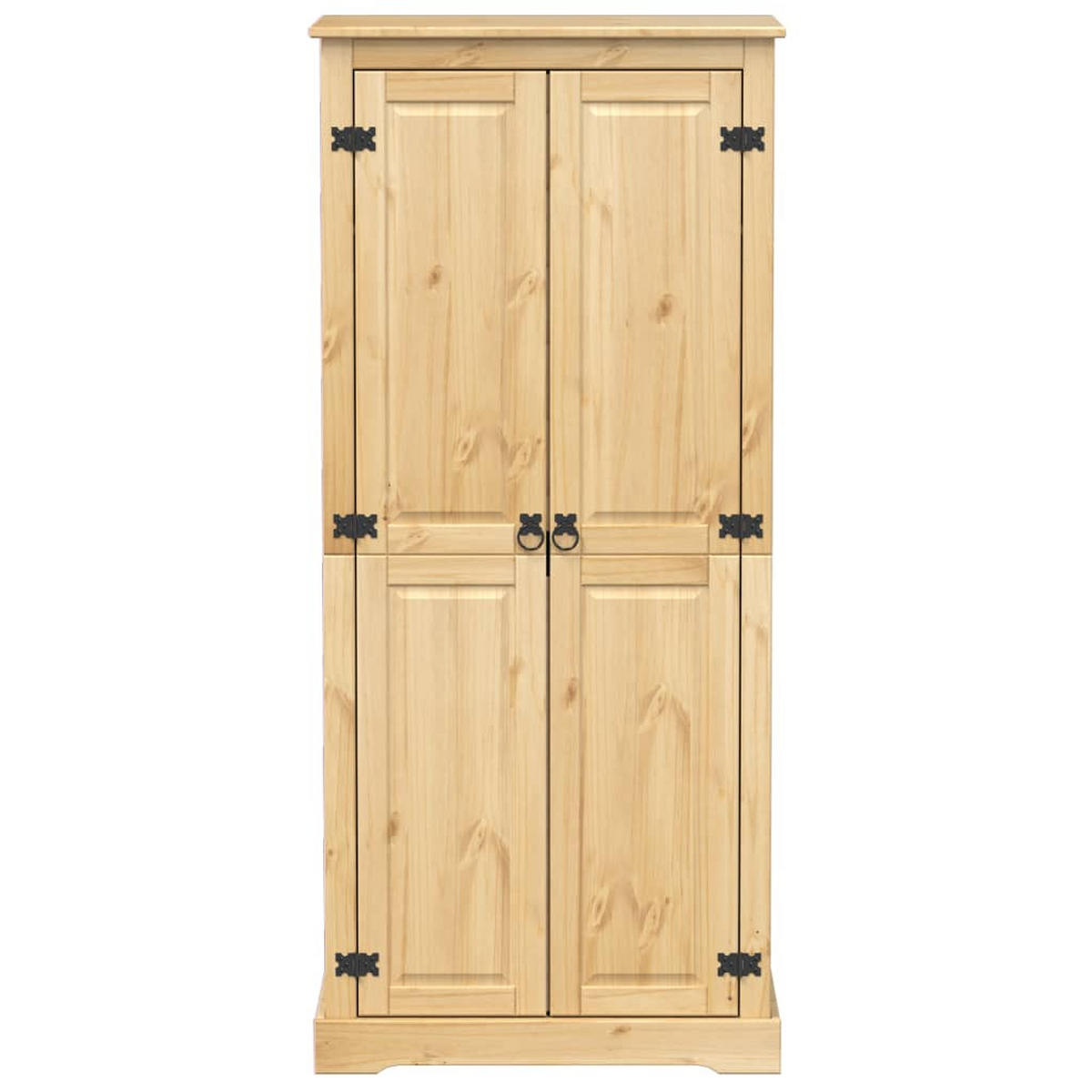 KLEIDERSCHRANK Corona 2-Türig 76/50/170 cm aus Massivholz Kiefer - Naturfarben, Holz (76/170/50cm) - vidaXL