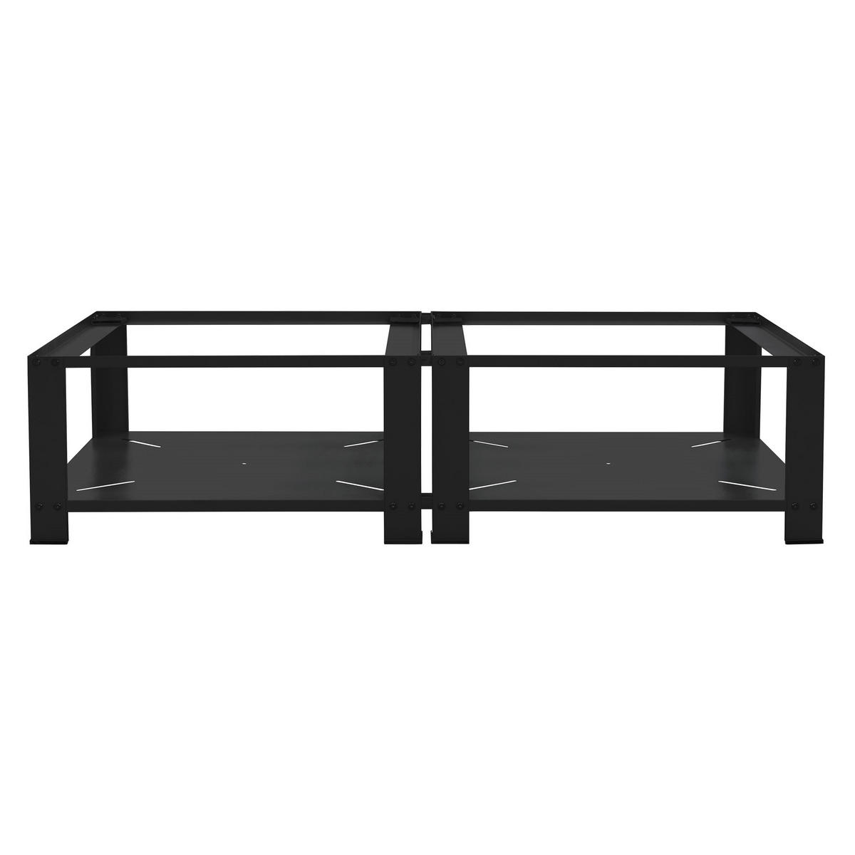 DVOJITÝ PODSTAVEC PRO PRAČKY 2 police černý 128x54 cm z oceli - černá, kov (128/32/54cm) - ML-DESIGN