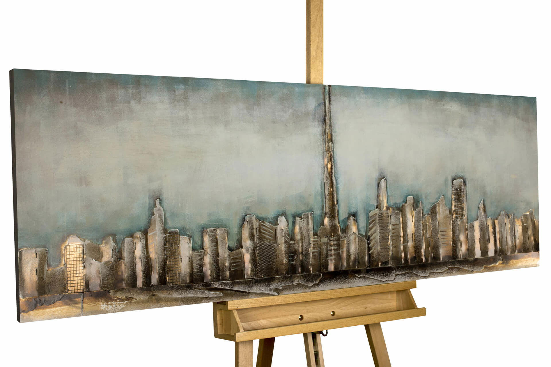 METALLBILD Weiß 150/50 cm - Weiß, Metall (6.4/50cm) - KUNSTLOFT
