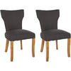WOHNZIMMERSTUHL 2er Set Stoff dunkelgrau - Dunkelgrau/Naturfarben, Holz/Textil (52/90/59cm) - CLP