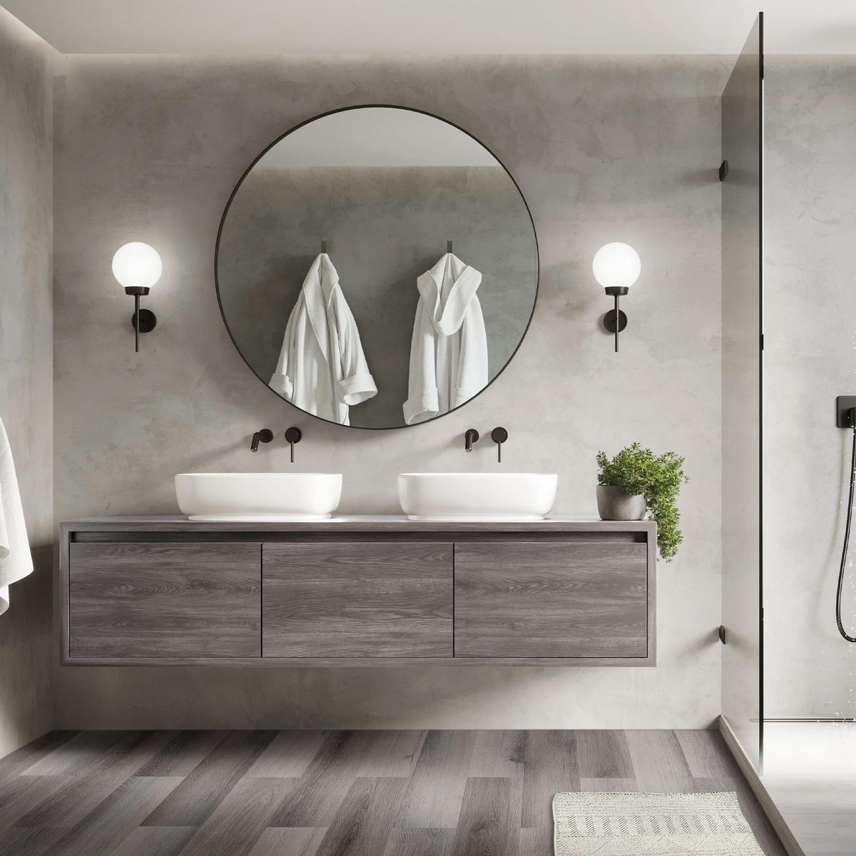 VINYLBODEN selbstklebend 8,92m²/64 Dielen Kiefer Grau - Hellgrau, Kunststoff (91.5/15.3/0.2cm) - ML-DESIGN