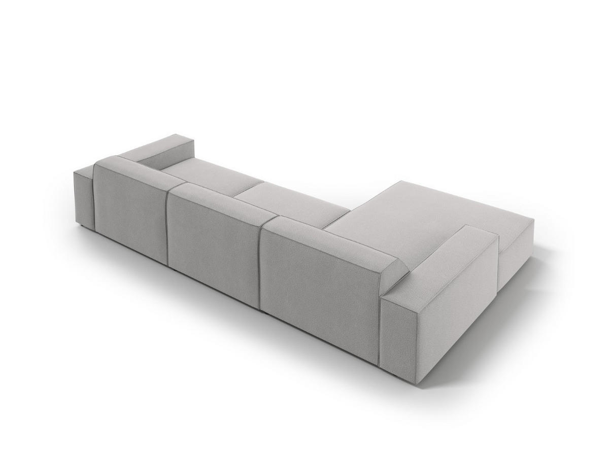 ECKSOFA links Jodie aus strukturiertem Stoff hellgrau 4 Sitzplätze - Hellgrau, Textil (166/284cm) - Micadoni