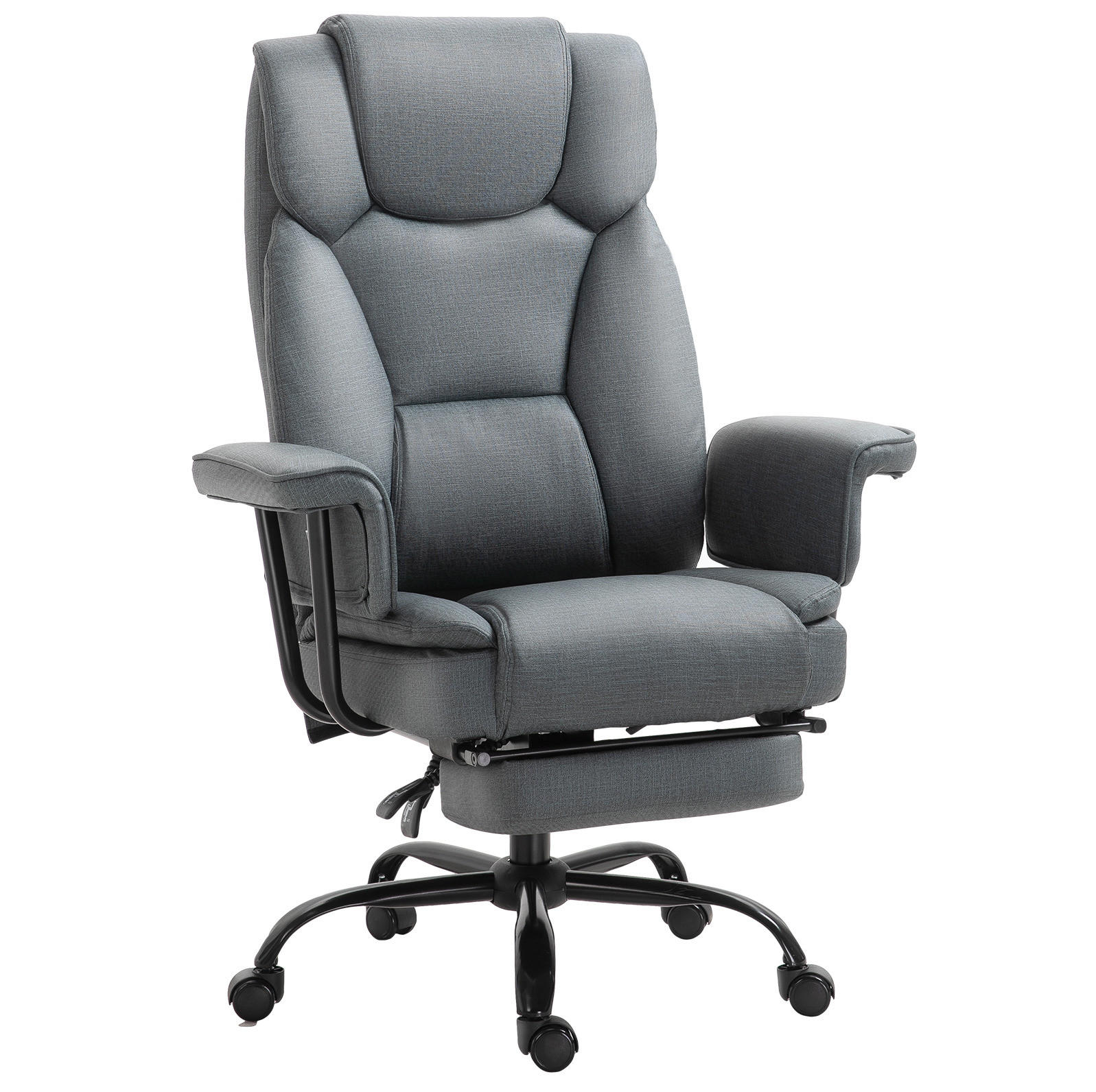 BÜROSTUHL ergonomisch mit Liegefunktion Kunstleder Grau - Grau, Kunststoff (80/126/68cm) - Meubliv