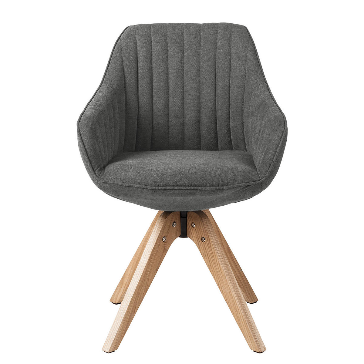 ARMLEHNENSTUHL - Drehbar - Dunkelgrau, Holz/Textil (60/83/65cm) - home24