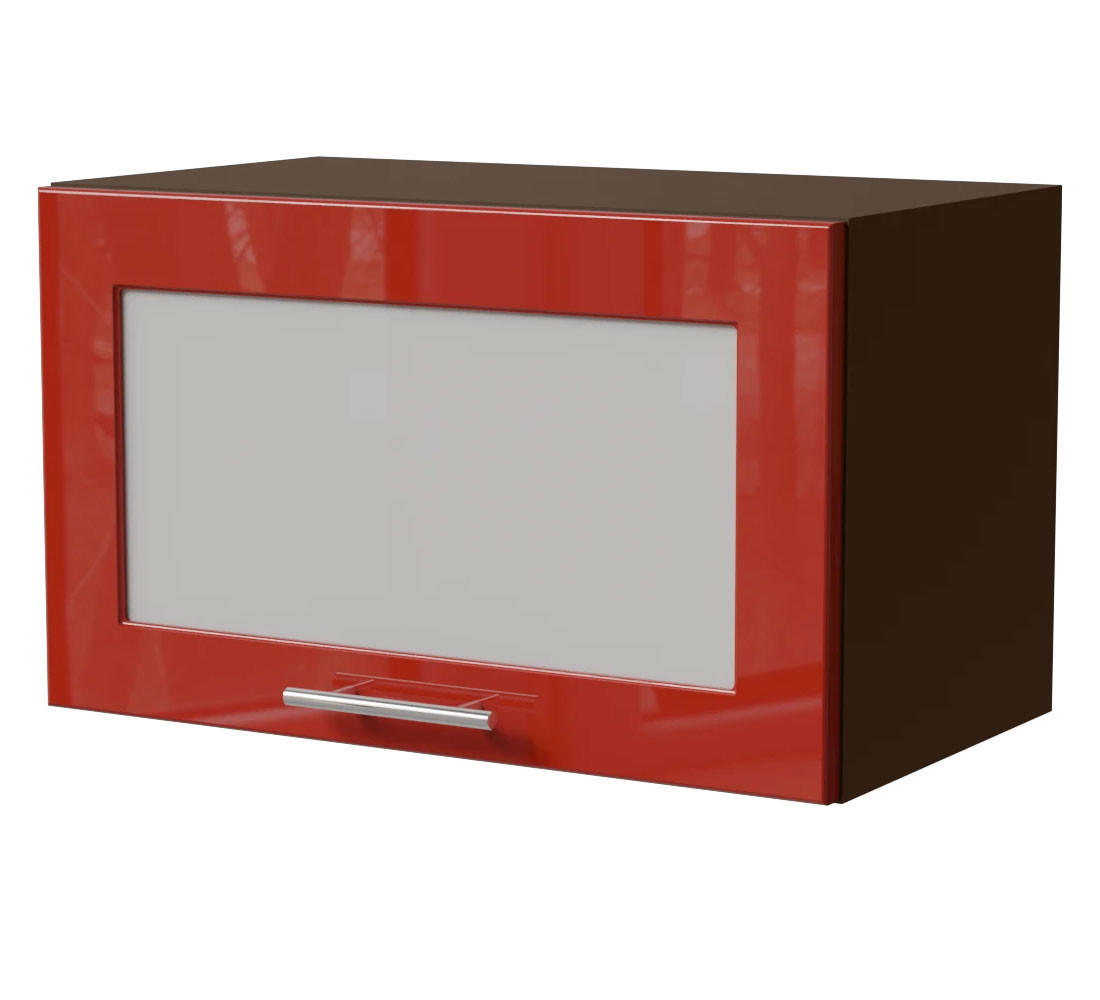 KLAPPHÄNGESCHRANK Brerra W4BS/60 Lava / RAL 3002 karminrot Hochglanz 60 / 32,5 / 36cm - Dunkelgrau/Rot, Holz/Holzwerkstoff (60/36/32.5cm) - Feldmann-Wohnen