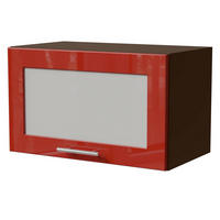 KLAPPHÄNGESCHRANK Brerra W4BS/60 Lava / RAL 3002 karminrot Hochglanz 60 / 32,5 / 36cm - Dunkelgrau/Rot, Holz/Holzwerkstoff (60/36/32.5cm) - Feldmann-Wohnen