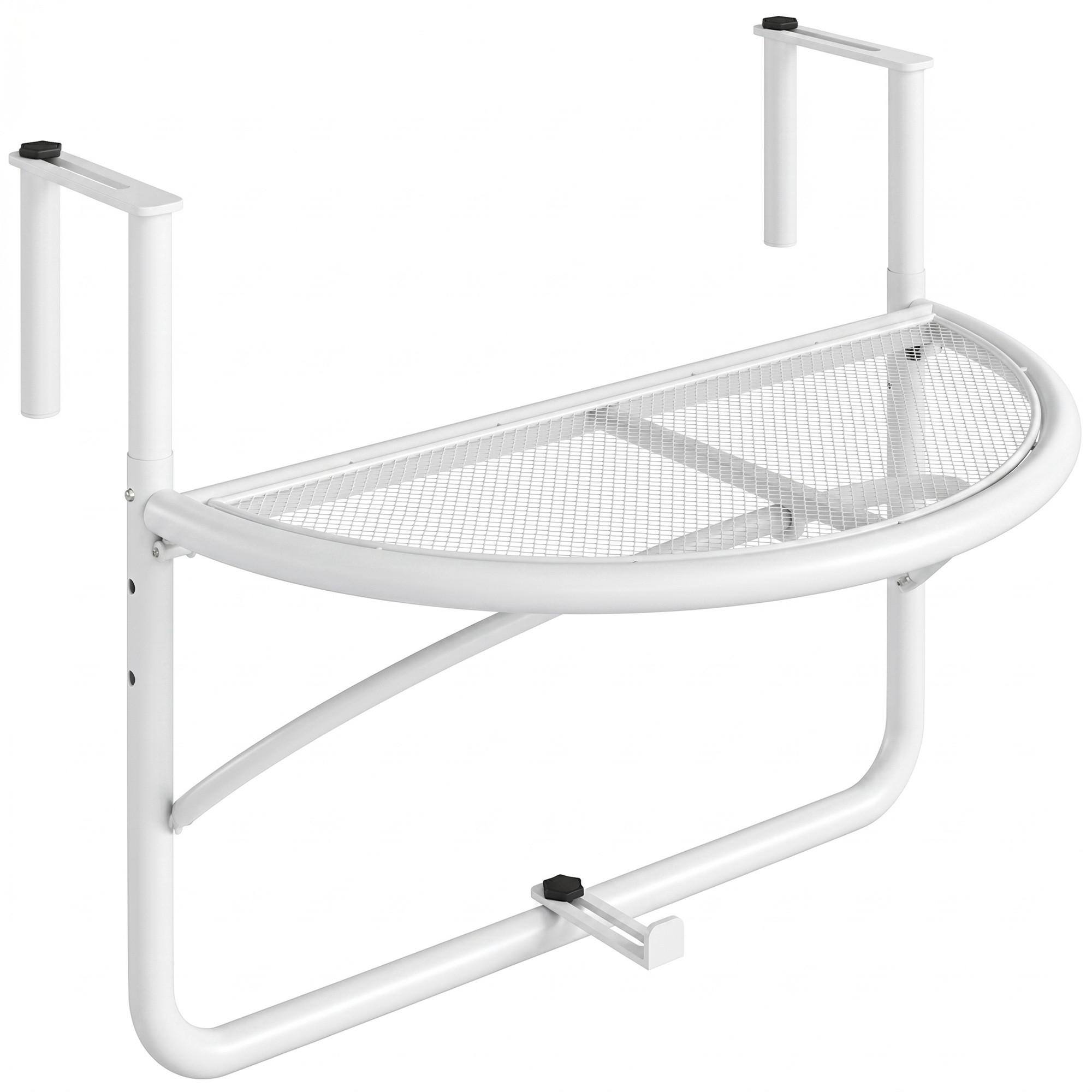 BALKONHÄNGETISCH, Weiß, Metall - Weiß, Metall (60/47/50cm) - Outsunny
