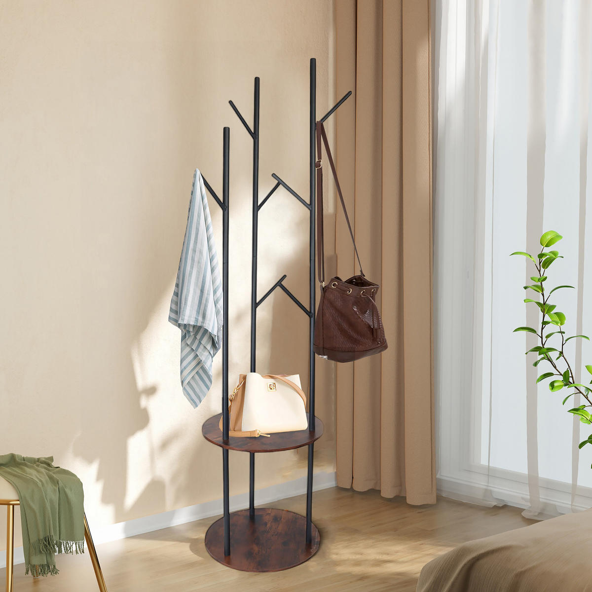 GARDEROBENSTÄNDER - Multicolor, Holzwerkstoff/Metall (40/175/40cm) - Relaxdays