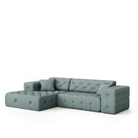 ECKSOFA Chantal - Salbeigrün, Holzwerkstoff/Textil (266/171cm) - Fun Möbel