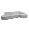 ECKSOFA Ottomane Rechts MARI-L2-v1 - 328x171x83 cm Grau Cord - Grau, Holzwerkstoff/Textil (171/328cm) - ALTDECOR