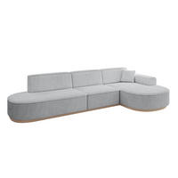 ECKSOFA Ottomane Rechts MARI-L2-v1 - 328x171x83 cm Grau Cord - Grau, Holzwerkstoff/Textil (171/328cm) - ALTDECOR