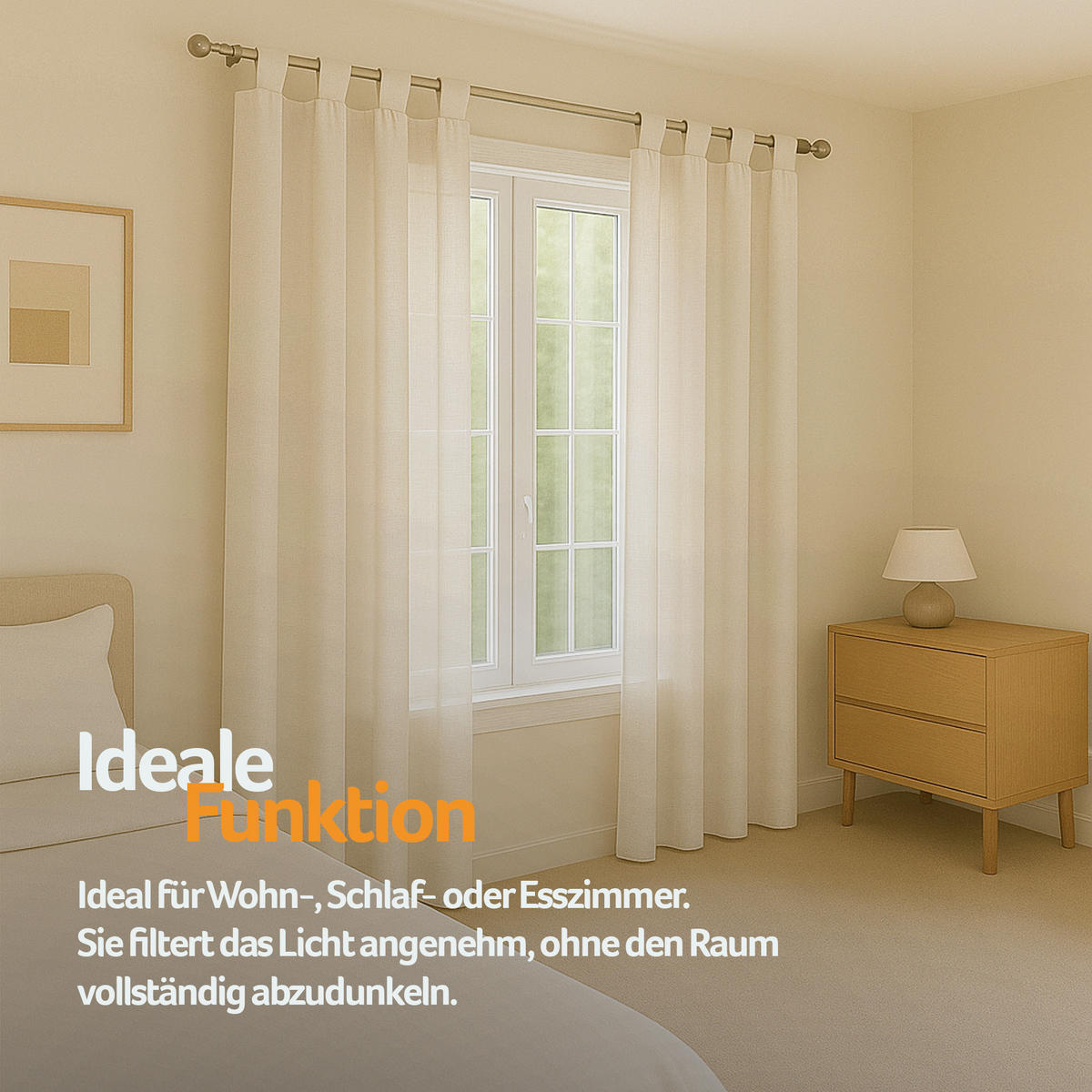 SCHLAUFENSCHAL blickdicht 140x225 cm Weiß 2er-Pack - Weiß, Textil (140/225cm)