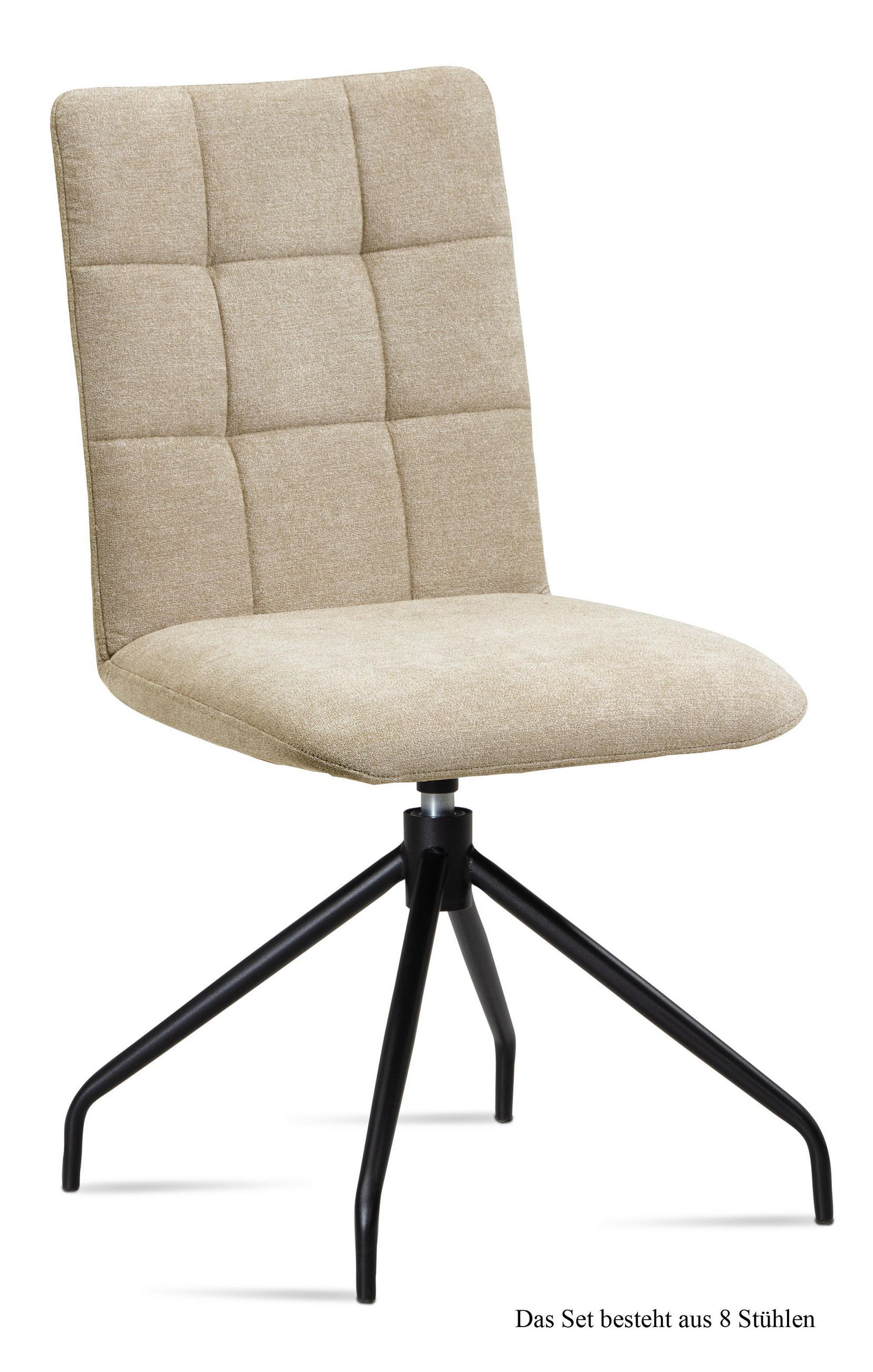 ESSZIMMERSTUHL drehbar (8er-Set) Dolley 47x91x60 Schwarz/Natur - Schwarz/Naturfarben, Kunststoff (60/91/47cm) - 58aufmkessel