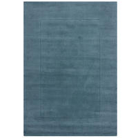 WOLLTEPPICH Uni-Design, mit Randdetails, handgewebt MOLE - Blau, Textil (170/120cm) - KADIMA DESIGN