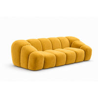 SOFA 3-Sitzer modular, Veloursstoff Bluvel, Golden, CROISSANT - Goldfarben, Holz (240/72/115cm) - Kaiser Möbel