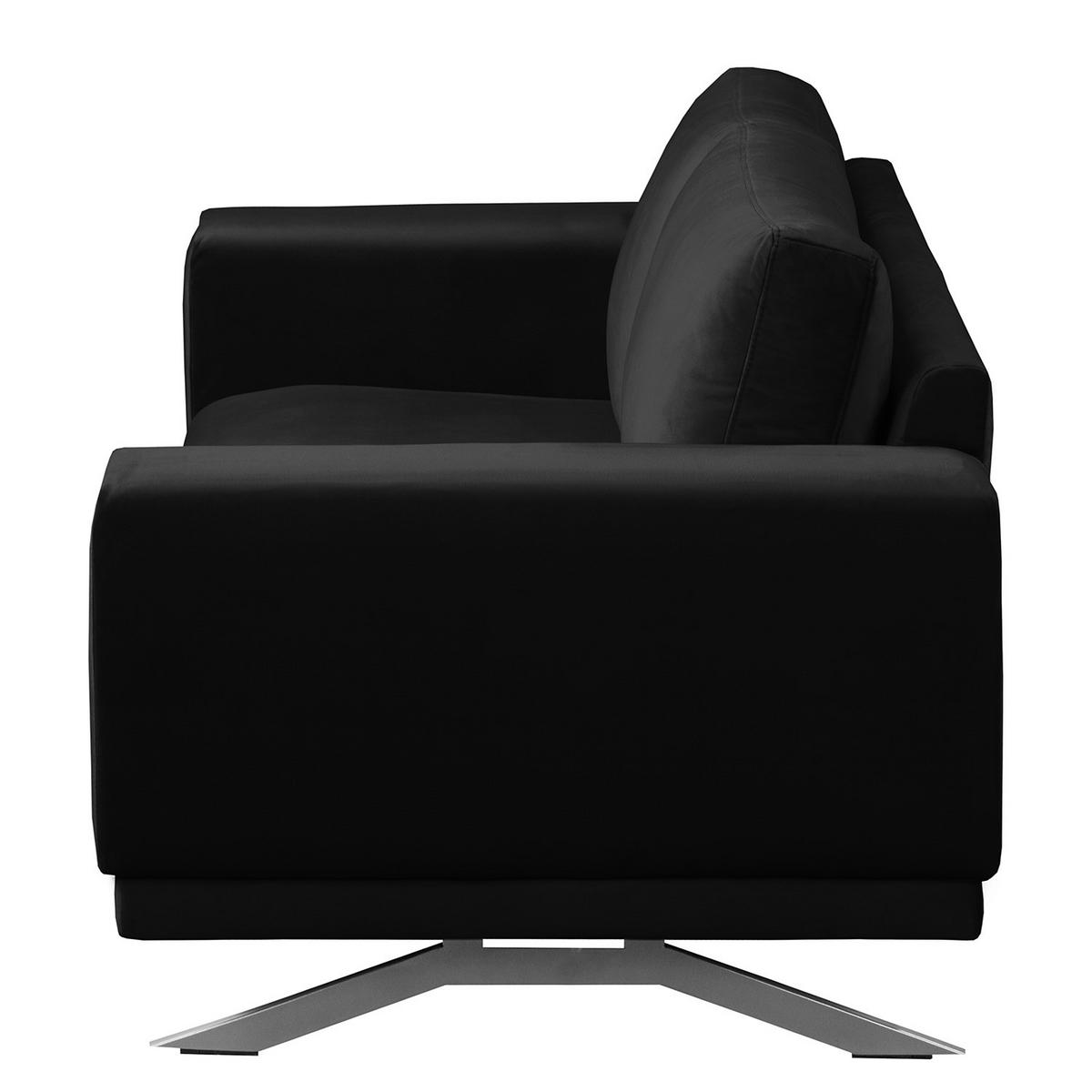 POLSTERGARNITUR (3-2) - Samt - Anthrazit, Textil (1/1/1cm) - home24