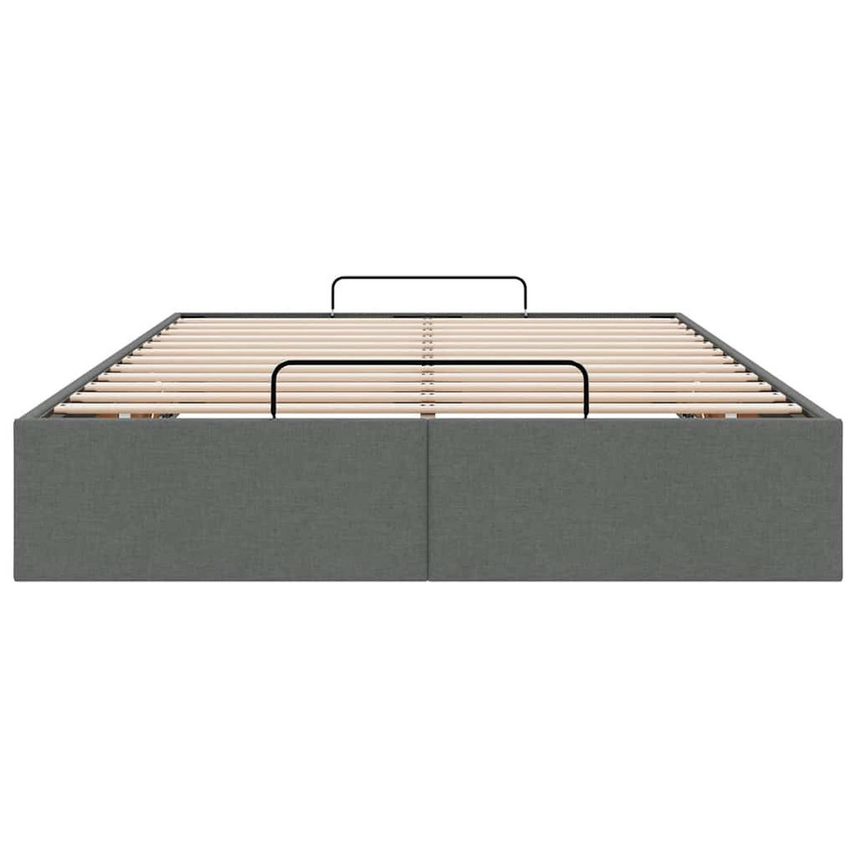 OTTOMAN-BETT OHNE MATRATZE DUNKELGRAU 120X200 CM STOFF - Dunkelgrau, Holz/Textil - vidaXL