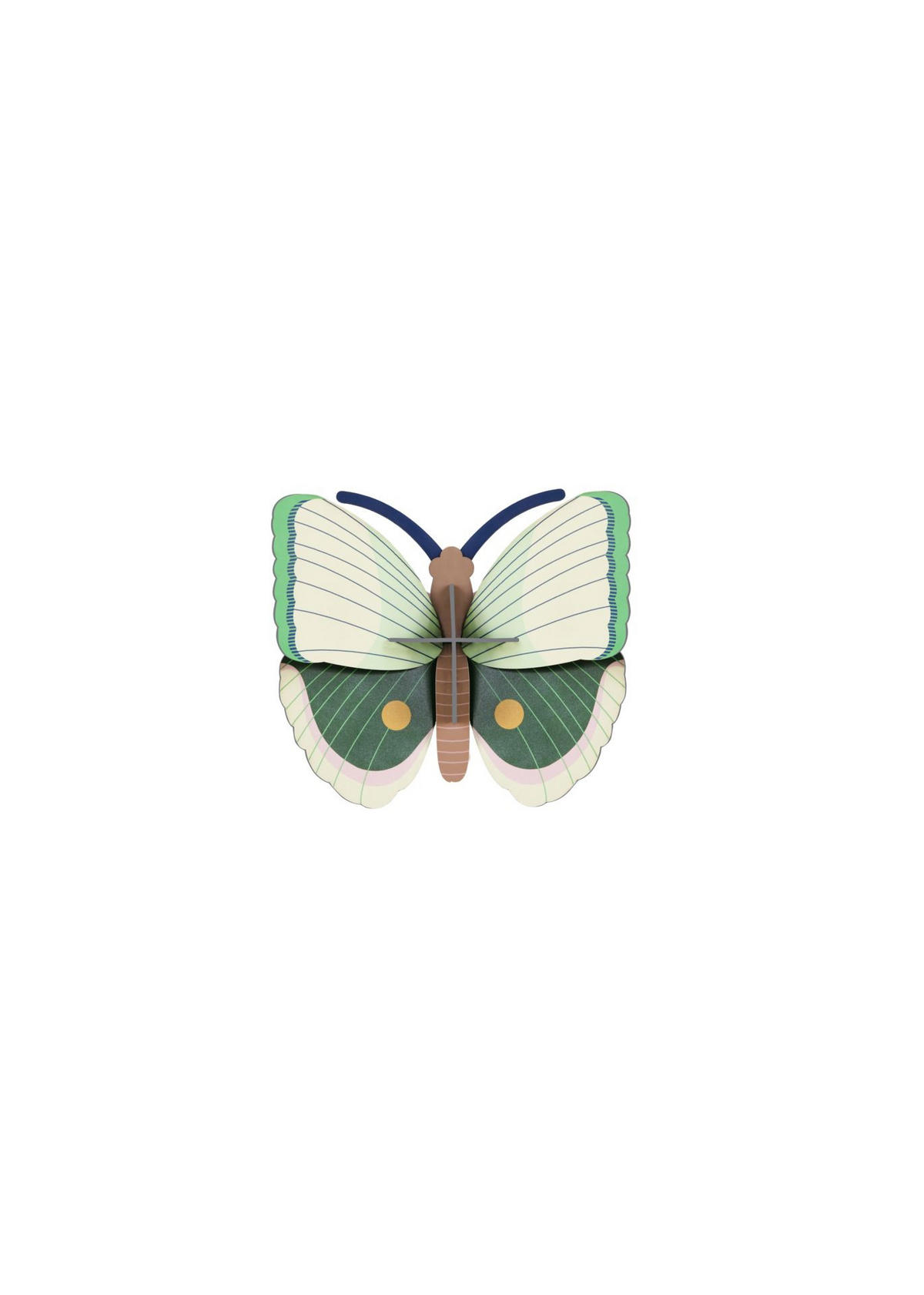 WANDDEKO Smaragd-Falters-Trio 5/13.5 cm - Multicolor, Wellpappe (5/13.5/13cm) - KUNSTLOFT
