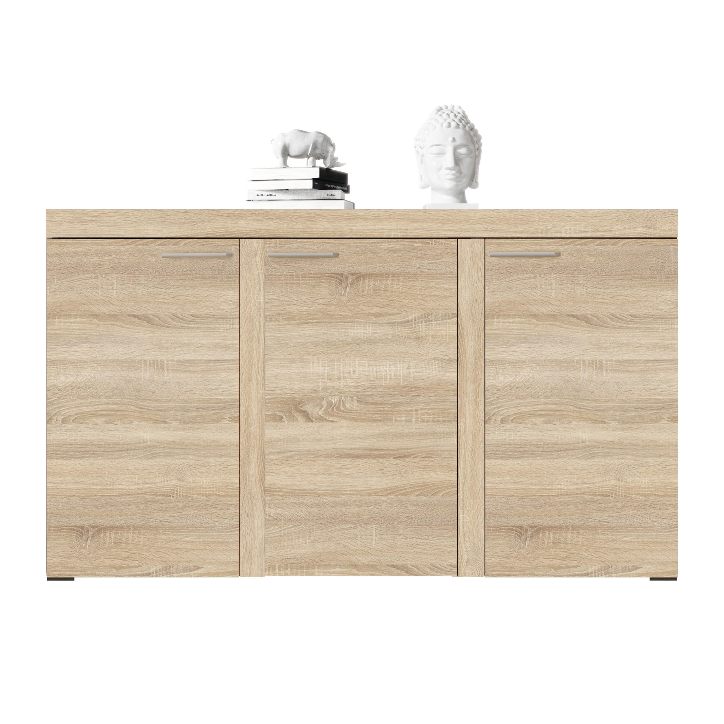 SIDEBOARD Spacoro 3D Eiche Sonoma 148,8/82/40,3 cm – Wohnzimmer Kommode Modern - Beige, Holzwerkstoff/Kunststoff (149/82/40cm) - AX Living