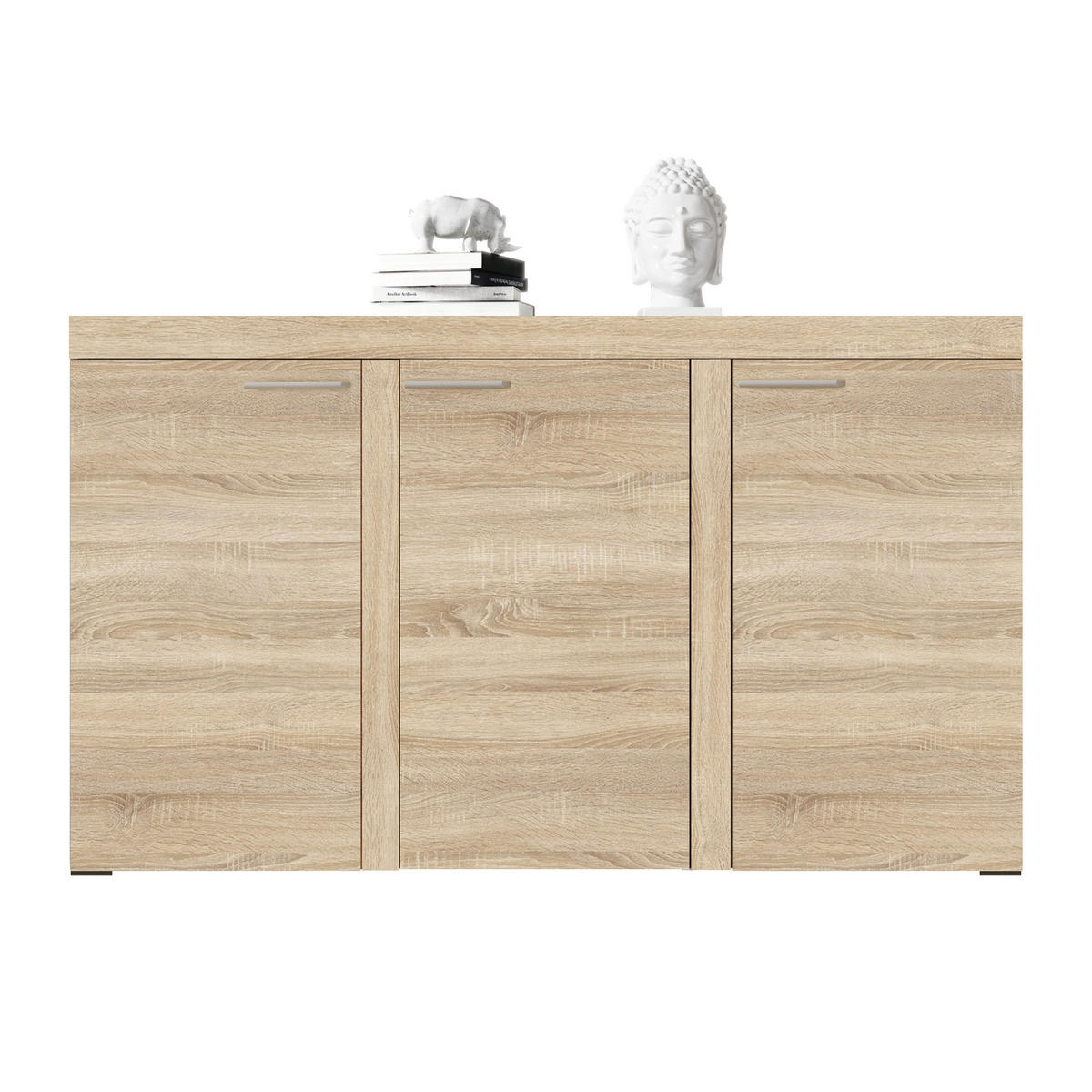 SIDEBOARD Spacoro 3D Eiche Sonoma 148,8/82/40,3 cm – Wohnzimmer Kommode Modern - Beige, Holzwerkstoff/Kunststoff (149/82/40cm) - AX Living