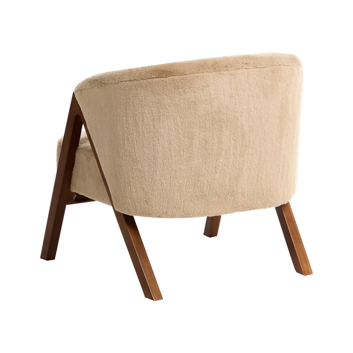 SESSEL Webpelz Beige Skei - Beige/Braun, Kunststoff (67/69/66cm) - Beliani