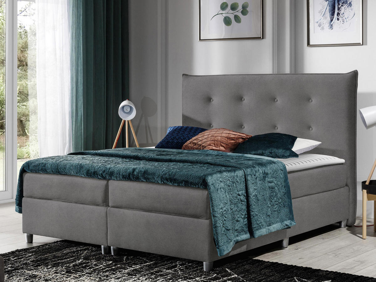 BOXBETT Prato - Grau, Holz (140/200cm) - MIRJAN24