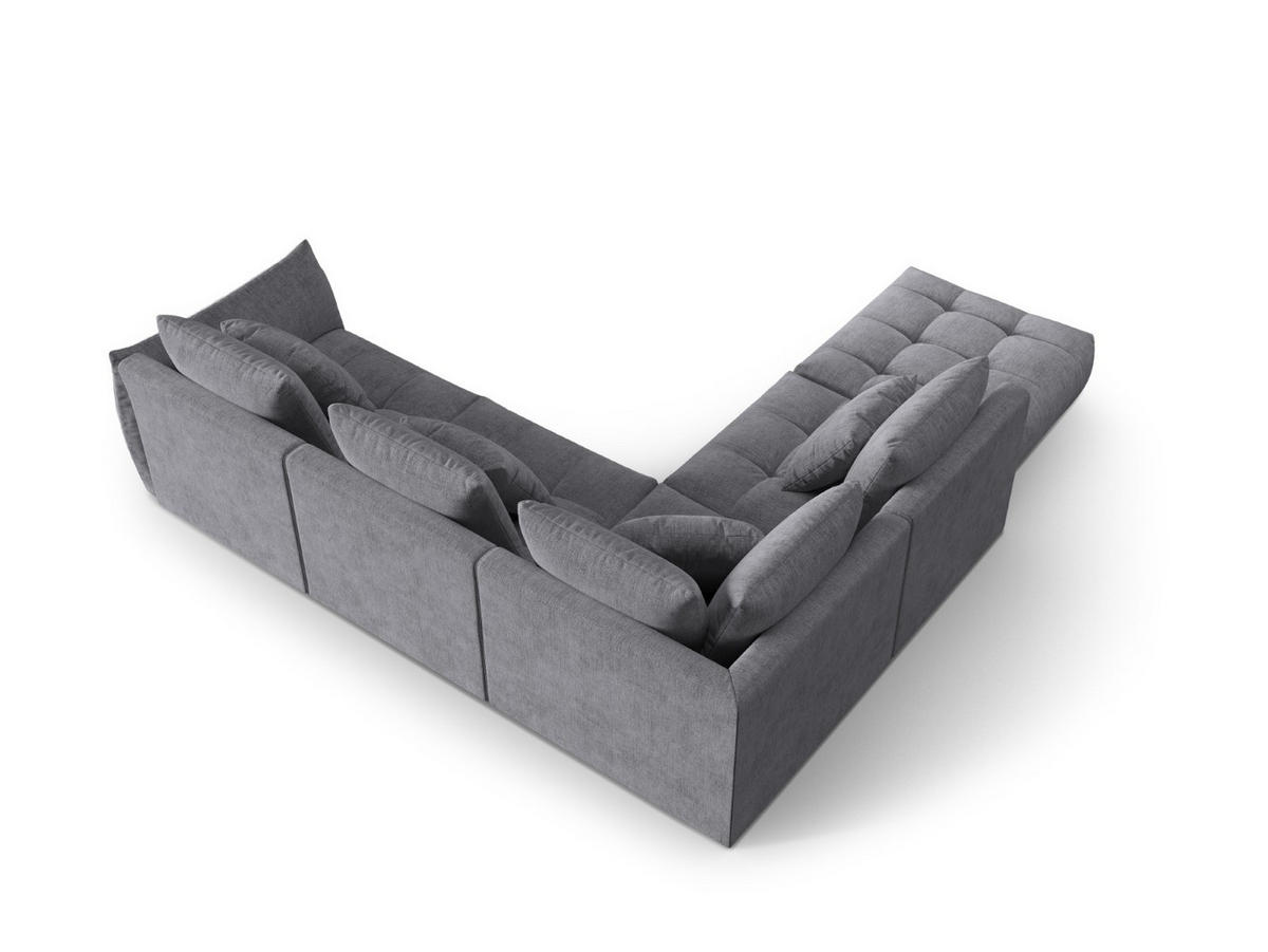 MODULARES-ECKSOFA links Bloom aus strukturiertem Stoff grau 4 Sitzplätze - Grau, Textil (310/316cm) - Micadoni