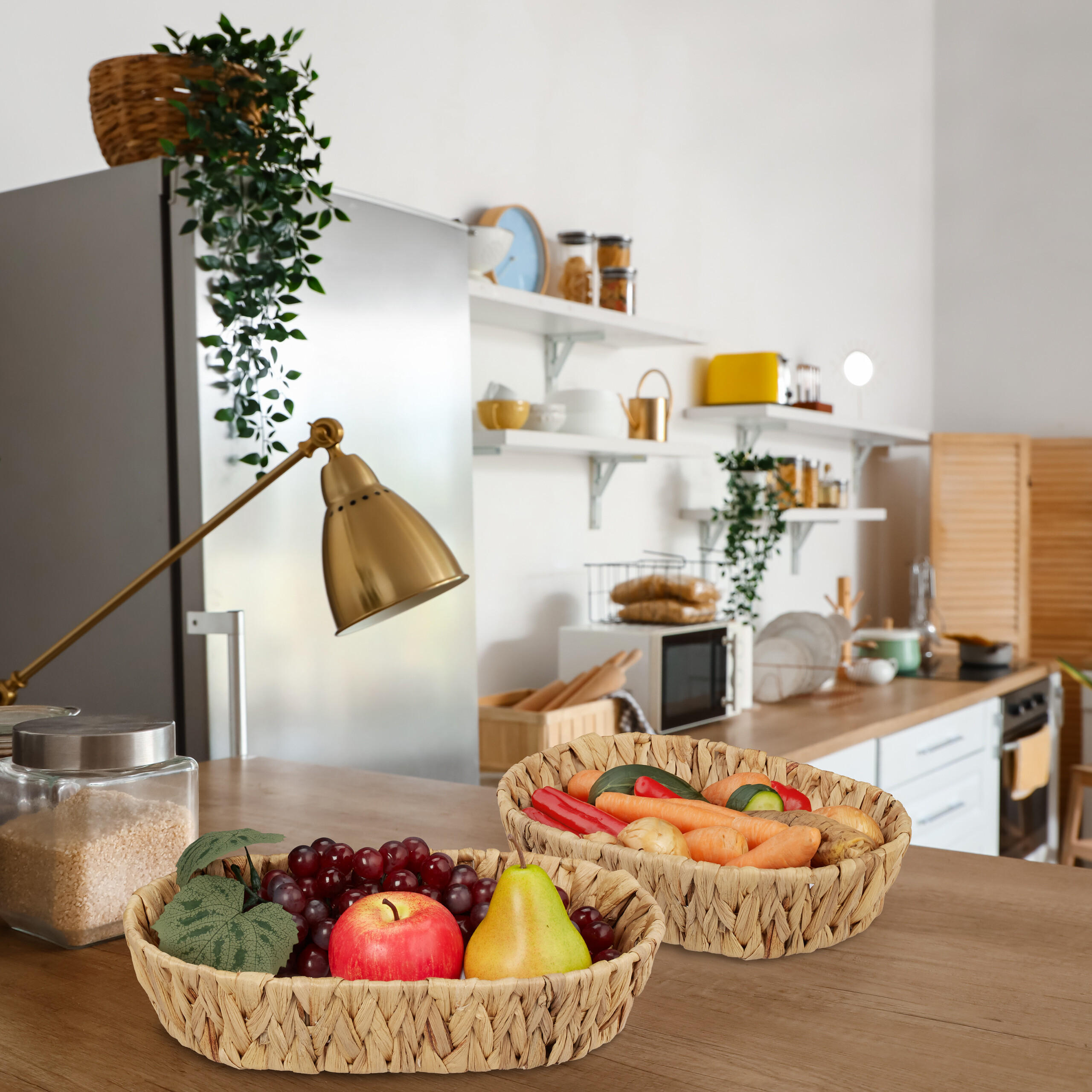 2XOBSTSCHALE - Multicolor, Textil (7cm) - Relaxdays