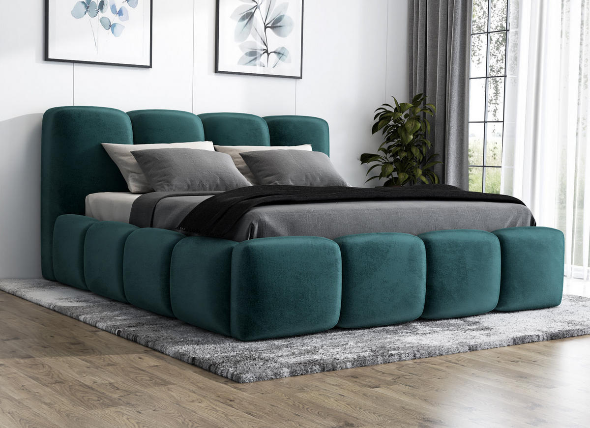 POLSTERBETT DONA 160x200 Mintgrün - Mintgrün, Textil (160/200cm) - A&J MöbelLand
