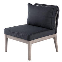 LOUNGESESSEL - Webstoff / Akazie massiv - Anthrazit / Grau - Anthrazit/Braun, Holz/Textil (62/78/74cm) - home24
