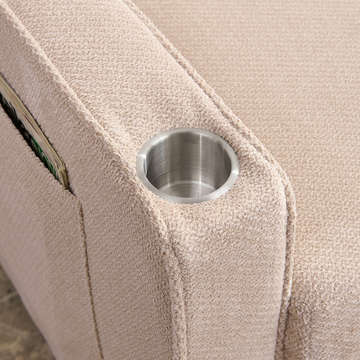 SCHLAFSOFA 3-in-1 mit USB 2-Sitzer Beige - Beige, Holz (134/73/195cm) - Meubliv