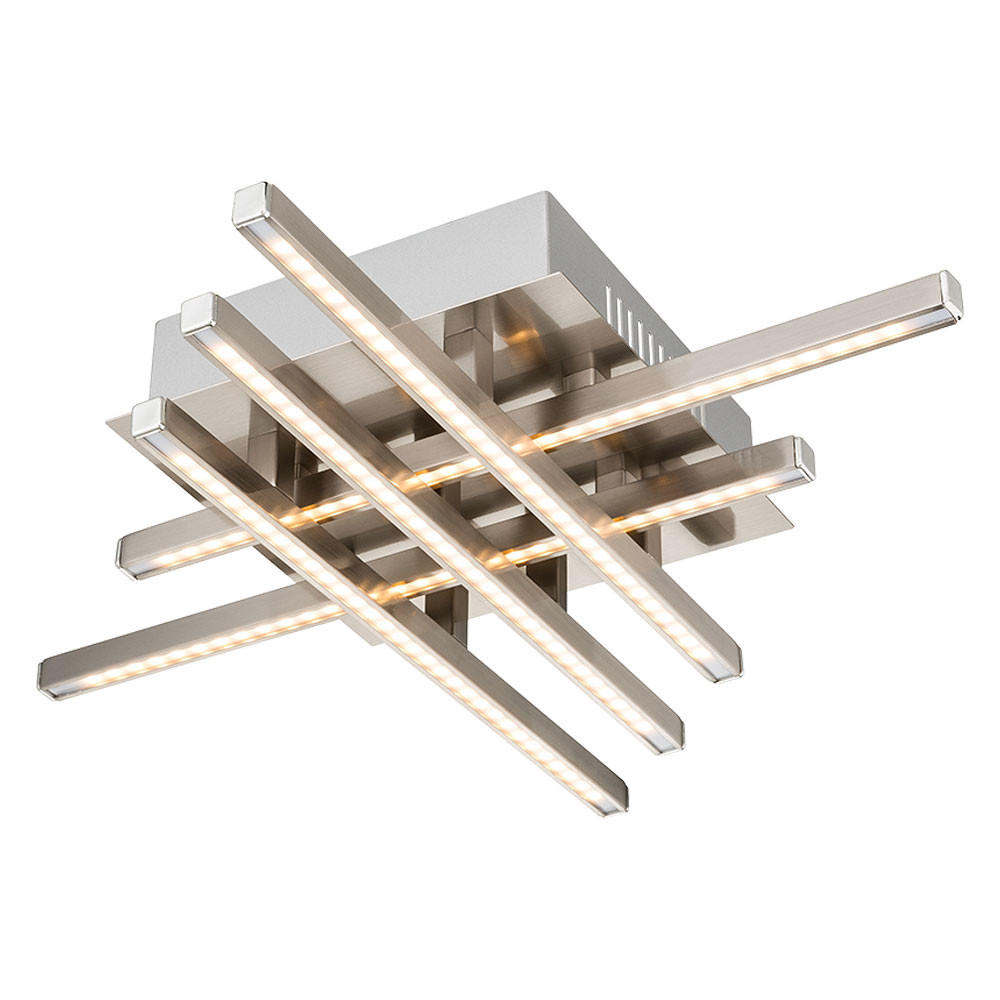 LED DECKENLEUCHTE Mike Silber Metall - Silberfarben, Metall (40/40/8cm) - Globo Lighting