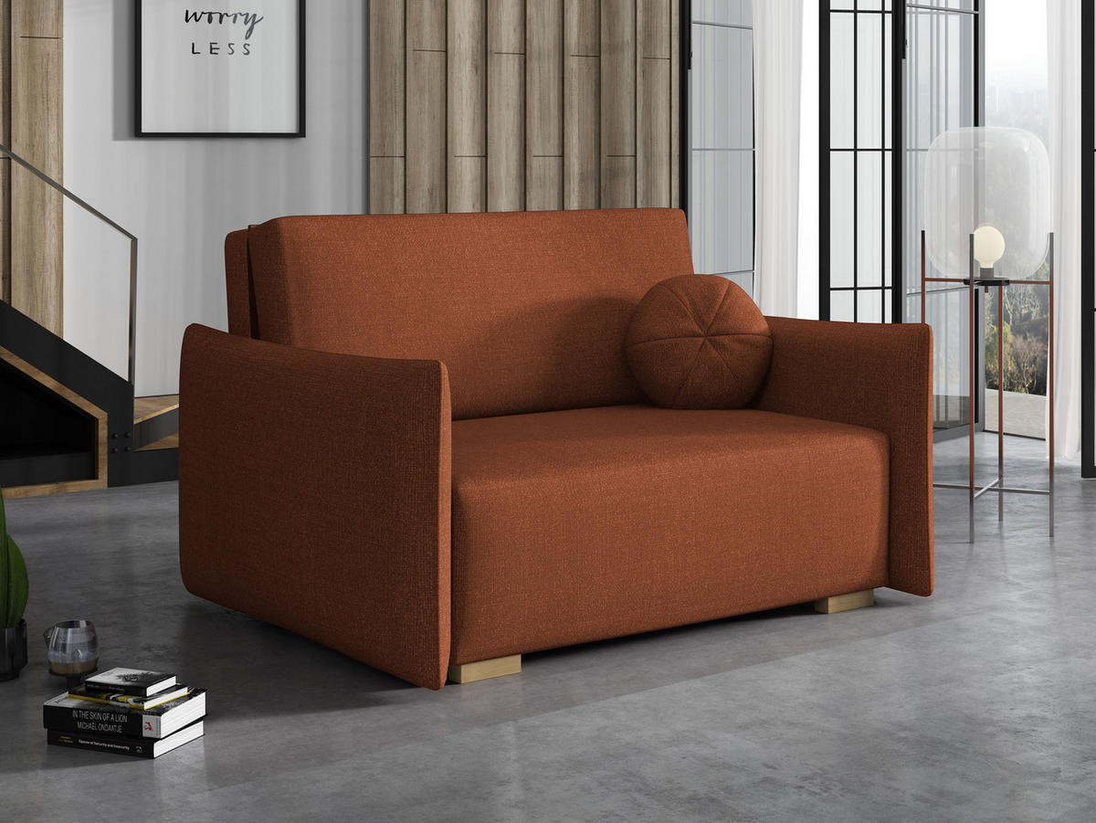 SCHLAFSOFA Viva Glov II - Naturfarben/Bronzefarben, Holz/Textil (134/85/98cm) - MIRJAN24