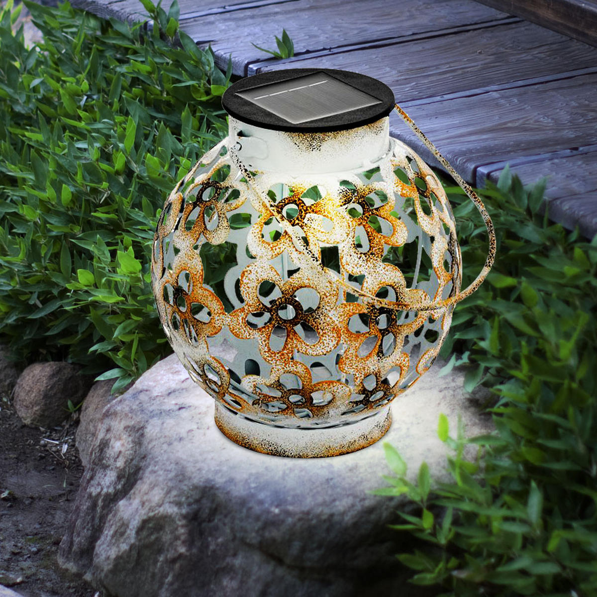 LED AUSSENLEUCHTE Weiß Gelb - Weiß, Metall (15/15/14cm)