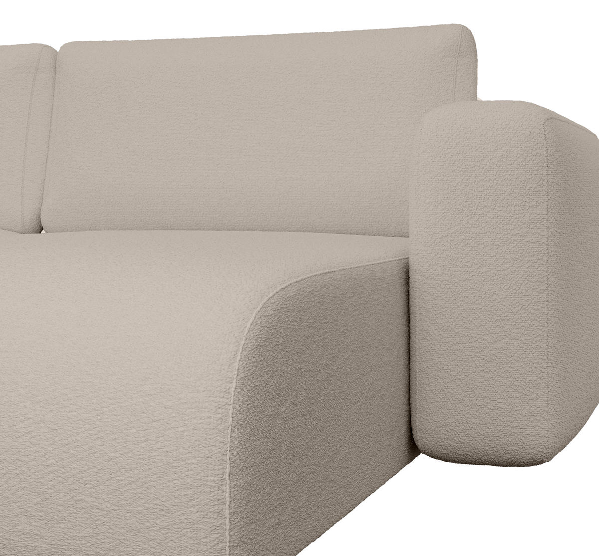 WOHNLANDSCHAFT TALW U mit Schlaffunktion, Beige - Ecru, Textil (398/185cm) - Fedve