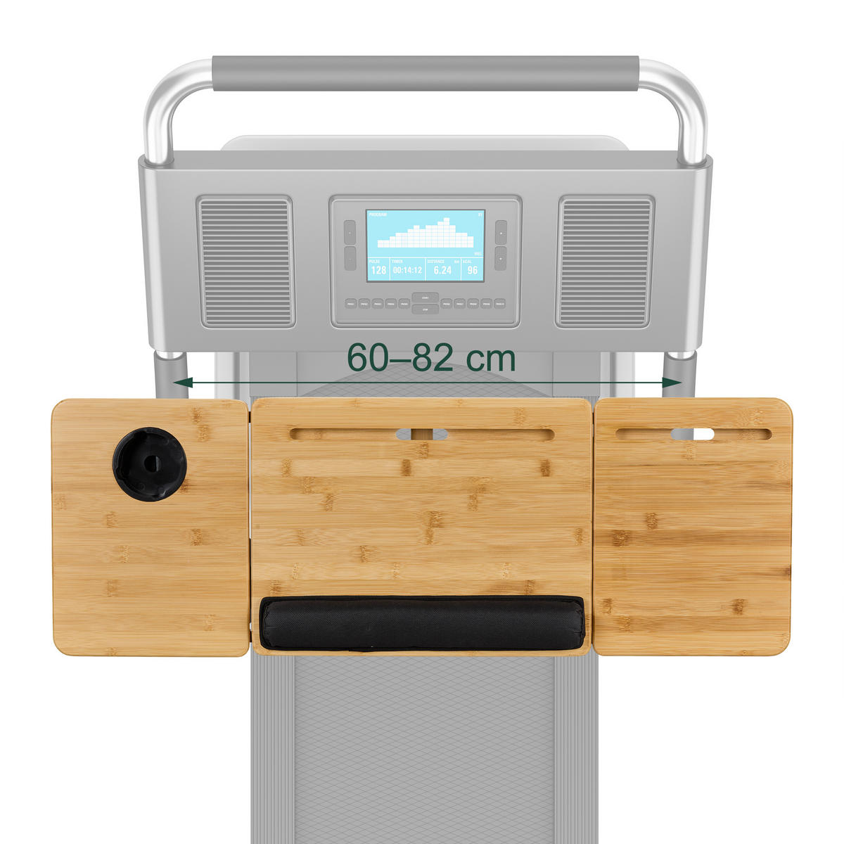 LAUFBAND-SCHREIBTISCHAUFSATZ - Hellbraun, Holz/Textil (30/85.5/8cm) - Relaxdays