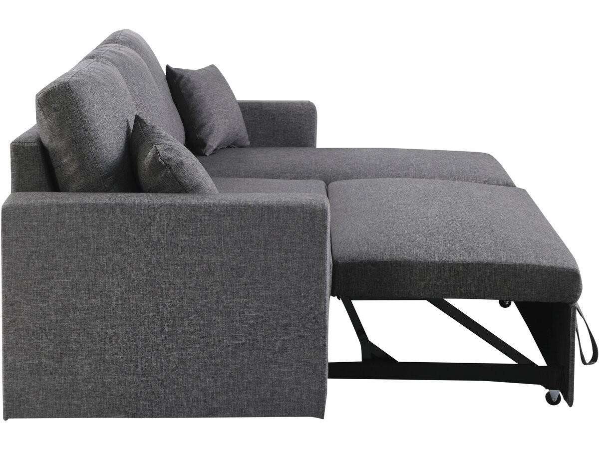 ECKSCHLAFSOFA Alain Grau - Grau, Textil (221/145cm) - Habitat Garten