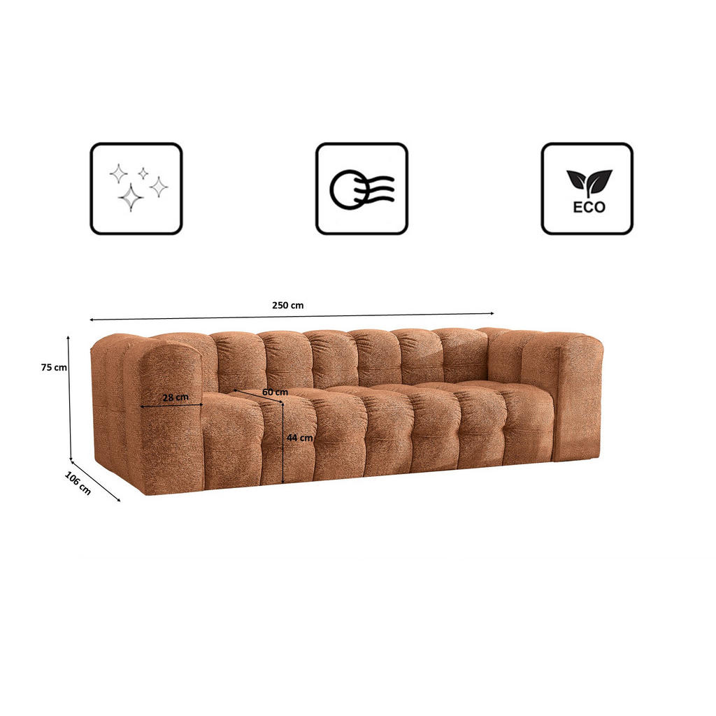 Thumbnail - Kaiser Möbel Sofa, Orange, Holz, 250x75x106 cm, Wohnzimmer, Sofas & Couches, Sofas