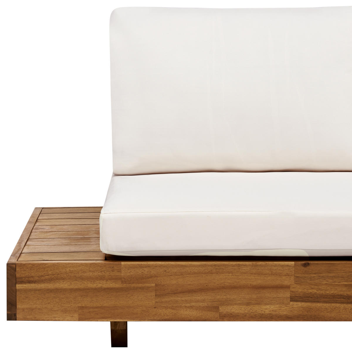 LOUNGESOFA 2-Sitzer Heller Holzfarbton Marettimo - Hellbraun/Weiß, Holz (167/70/68cm) - Beliani
