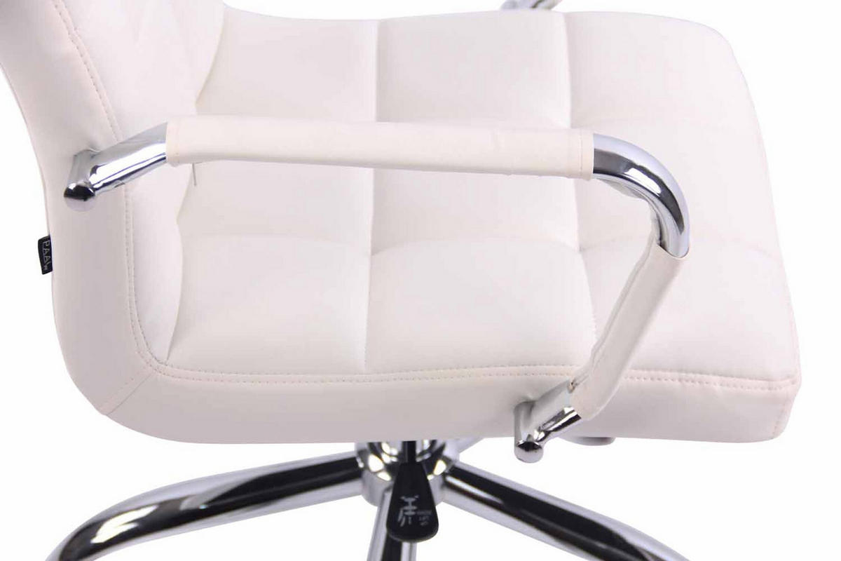 BÜROSTUHL Deal, Kunstleder Weiß - Weiß, Textil/Metall (56/104/62cm) - TPFLiving