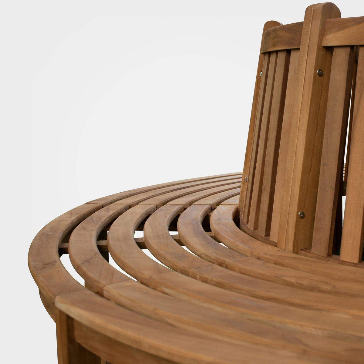 BAUMBANK Tinar Braun 203x203x90cm Kreisrunde Sitzbank - Braun, Holz (203/90/203cm) - DELUKE