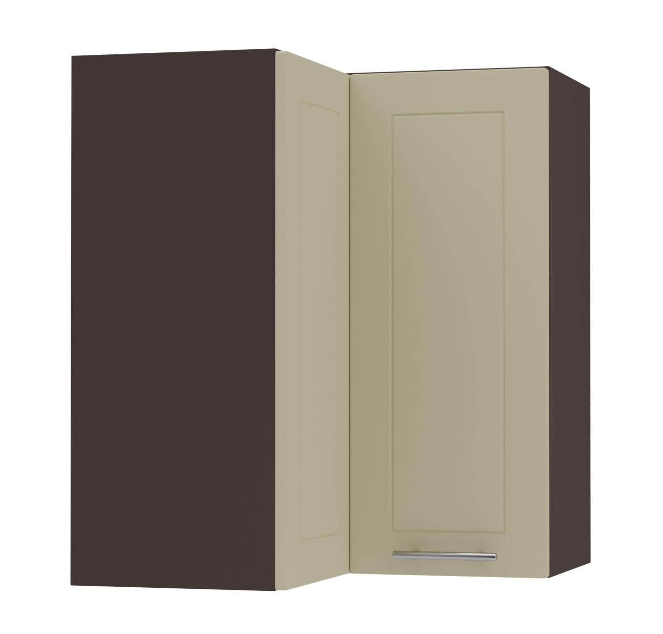 ECKHÄNGESCHRANK Kvantum W12/60 Vanille Matt / Lava Matt 60 / 60 / 72cm - Dunkelgrau/Creme, Holz/Holzwerkstoff (60/72/60cm) - Feldmann-Wohnen