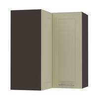 ECKHÄNGESCHRANK Kvantum W12/60 Vanille Matt / Lava Matt 60 / 60 / 72cm - Dunkelgrau/Creme, Holz/Holzwerkstoff (60/72/60cm) - Feldmann-Wohnen