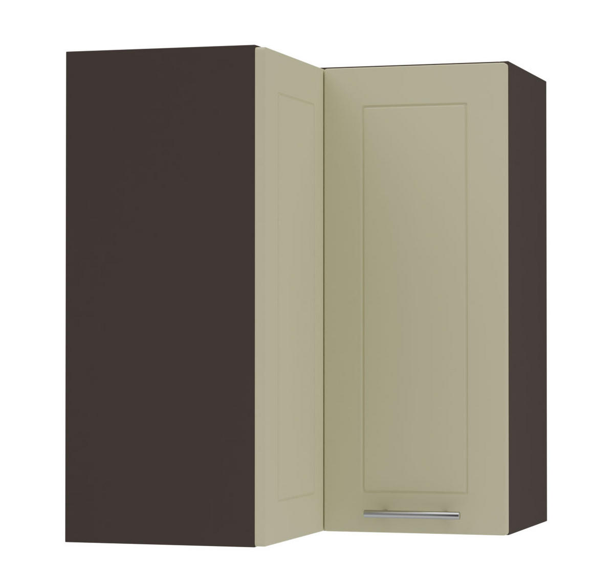 ECKHÄNGESCHRANK Kvantum W12/60 Vanille Matt / Lava Matt 60 / 60 / 72cm - Dunkelgrau/Creme, Holz/Holzwerkstoff (60/72/60cm) - Feldmann-Wohnen
