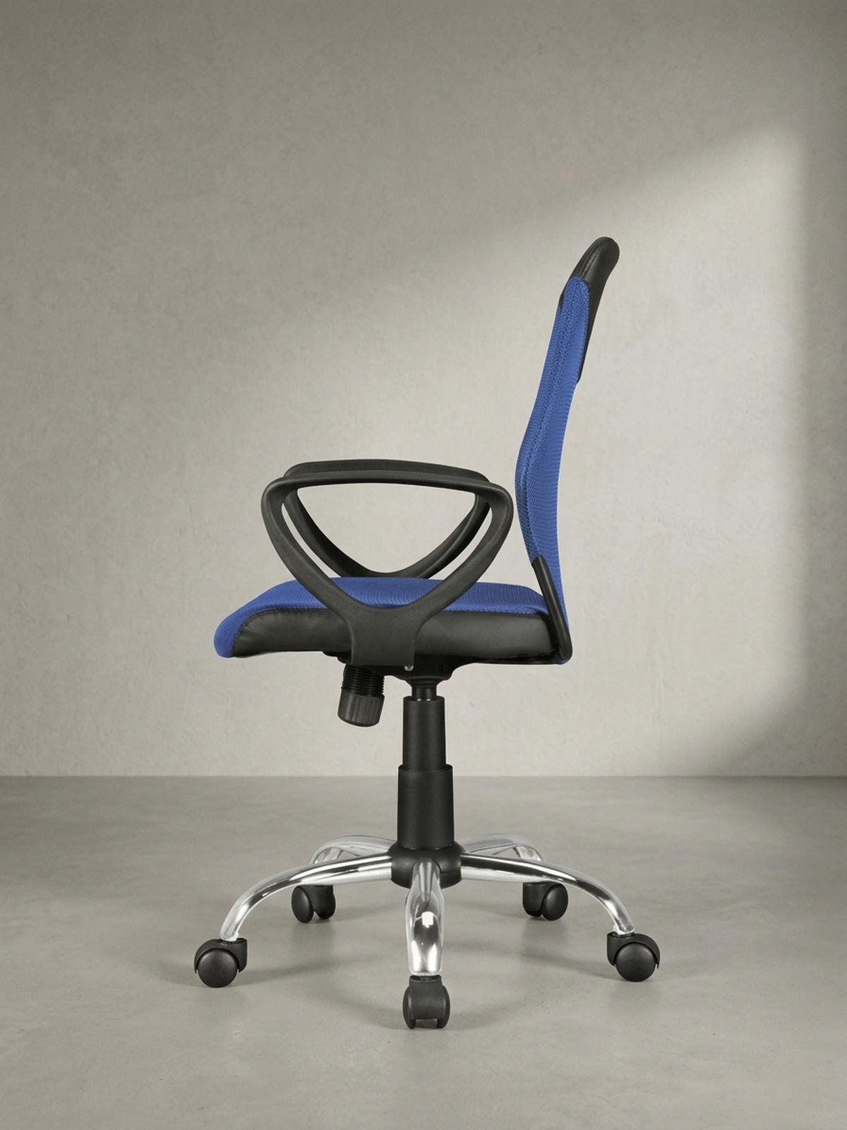 JUGENDDREHSTUHL Nylon Ergonomisch Höhenverstellbar DAVOS, Blau 60x60x101 cm - Blau/Silberfarben, Textil/Metall (60/101/60cm) - KADIMA DESIGN