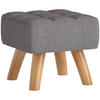 FUSSHOCKER Hocker Moderner Sitzhocker mit Leinenoptik, Holzbeine, Grau - Grau, Kunststoff (27/26/27cm) - HOMCOM