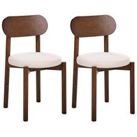 ESSZIMMERSTUHL 2er-Set Holz Braun/Hellbeige Paulina - Beige, Textil (44/79/45cm) - Beliani